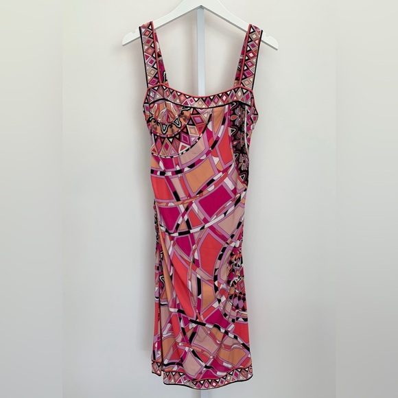 EMILIO PUCCI PINK MULTI DRESS MODEL 41R150 SIZE IT 44 / US 10 NWOTS! - Picture 4 of 17